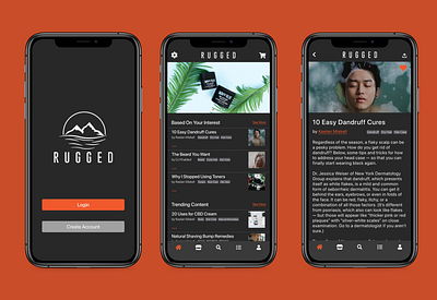 Rugged Skincare branding ecommerce figma illustrator ios mobile app mobile app design mobile ui photoshop skincare ui uidesign uiux ux ux design