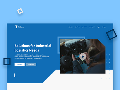 Industrial Logistics Service Website Homepage branding cargo company delivery service design industry landing page logistics company product shipping transportation ui ux website