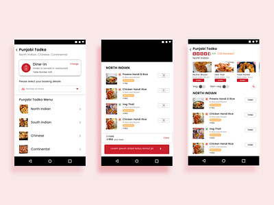 Online Dine-in Menu Order android app design design figma figma design food food app food delivery foodie menu design mobile design restaurant ui design