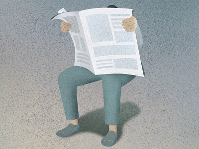 Newspaper character design design hong kong illustration illustrator news reading texture vector