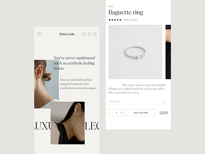 Jewelry Shop Mobile Version beige design jewelry mobile mobile ui shop ui uiux ux webdesign website