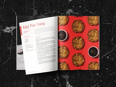Chinese Cookbook Spread asian book chinese chinese new year cookbook graphic layout marble modern recipe red restaurant spread