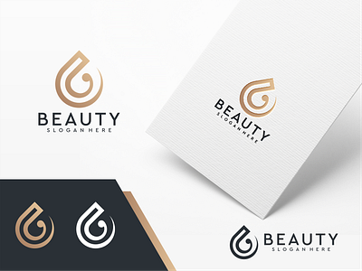 Beauty Water Drop Logo Desgin Template app beauty branding brown decoration design drop geometric gradient graphic icon identity design illustration inspiration internet logo modern tech design vector water