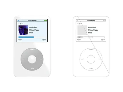 iPod Classic 5th - designed in Sketch 2d 2d illustration apple design device illustration ipod ipod classic itunes music music player retro skeumorphism skeuomorphism
