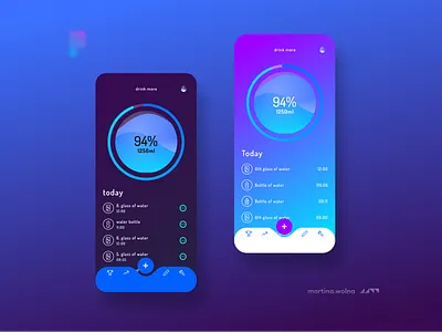 DrinkMore app dark darkmode design figma mobile real ui violet