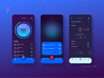 Drink More app app dark dark theme darkmode design mobile ui