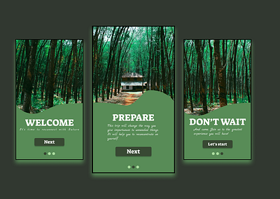 Daily UI Challenge#023 : Onboarding app dailyui dailyui23 dailyuichallenge dailyuichallenge23 design interface nature onboarding trip ui ux