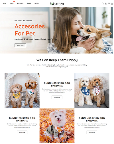 Catozo Pre-built Shopify Pets Store branding design logo shopify web website website design