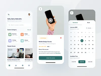 Learnup - Mobile App app calendar class clean course design designer green ios app design learn learning app mobile mobile app responsive schedule skill ui uidesign ux uxdesign