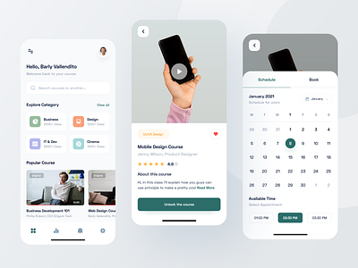 Learnup - Mobile App app calendar class clean course design designer green ios app design learn learning app mobile mobile app responsive schedule skill ui uidesign ux uxdesign