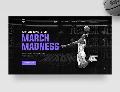 March Madness Brackets Website Banner Design basketball basketball player betting brackets dunking fanatics fantasy sports kobebryant landing page design landingpage march march madness sports sports design web webbanner website website design yahoo