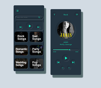 Music App Design app app design design icon neumorphic design neumorphism neumorphism ui ui ux vector web