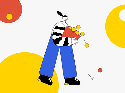 Something went wrong character circles colorful empty state geometry girl illustration pattern ui web illustration