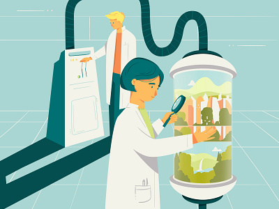 Building a better future together through science capsule city ecological forrest future green lab laboratory nature science scientist scientists together working
