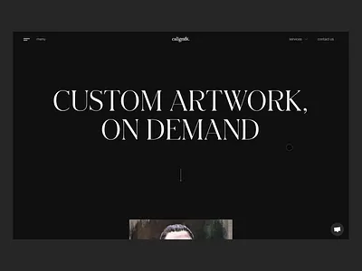 Homepage for caligrafik.art artwork clean design elegant font homepagedesign illustration scroll animation serif font typogaphy
