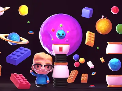 Material Testing 3d 3d art abstract blender brick clay planet space stylised