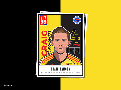 MIFA 2020 Craig Dawson 2020 ai bpl cb character defender design england flat football illustration illustrator premier league simple soccer sticker vector watford