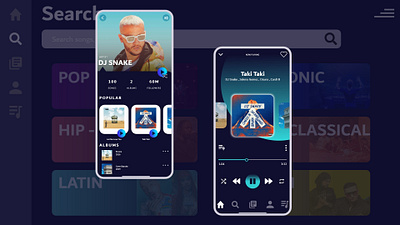 Music App UI app art dashboard ui design graphic design minimal ui ux web website