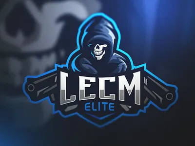 LECM ELITE bold branding esports gamers gaming logo illustration logodesign mascot skull sportslogo team logo twitch