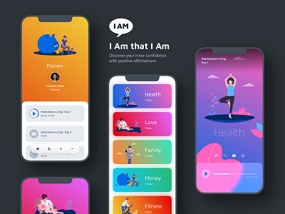 Affirmations App affirmations app health positive ui visual