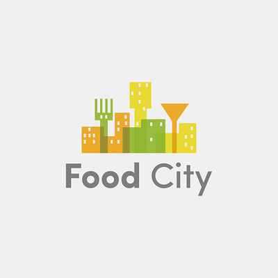 Food City abstract branding city colorful creative design flat food icon logo logodesign minimalist restaurant typography