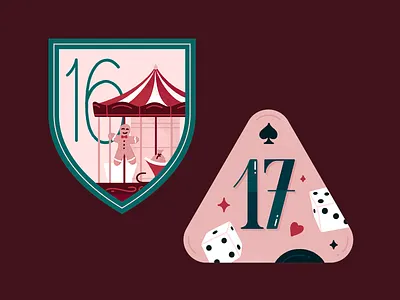 Advent Calendar - Day 16 & 17 advent badge carousel christmas dice illustration typography