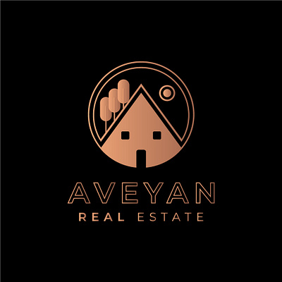 Logo Aveyan Real Estate - Real Estate Logo gold logo gradient icon gradient logo home house logo real estate agency real estate branding real estate logo real estate logo design