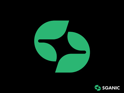 Sganic branding leaf letter lettermark logo mark monogram organic technology s star