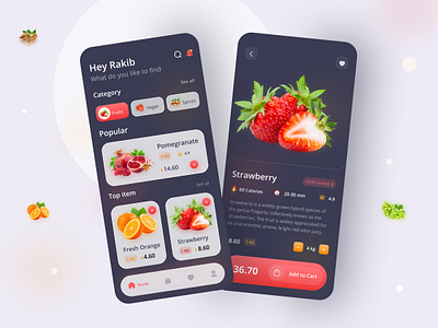 Grocery App design 2021 trend app design app ui dark ecommerce app food and drink food app food delivery food delivery app food design fruit groceries grocery app grocery store ios app design minimal online shop shopping app user experience