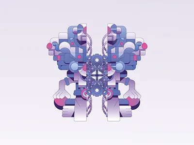 A Construct abstract character flat gradient illustration illustrator mascot minimal simple vector