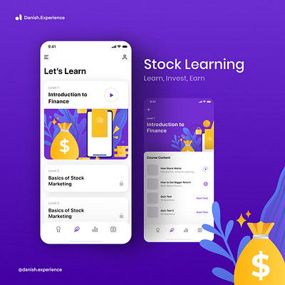 Invest Earn and Learn By Falsah app design icon illustration uiux ux