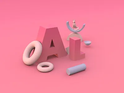 Abstract Life 3d 3d animation 3d art 3d design gray pink