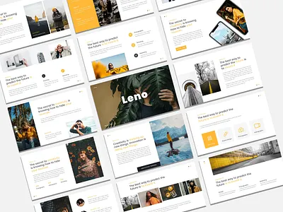 Leno - Minimal Business & Multipurpose PowerPoint Presentation T agency business clean company profile creative modern photography portfolio powerpoint simple