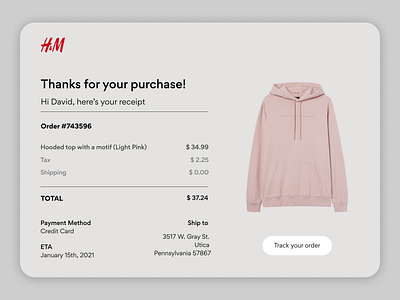 DailyUI 017 - Email Receipt clothes receipt clothes receipt dailyui email email design email receipt minimal receipt receipt design ui ui design uiux