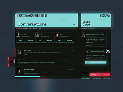 Cyberpunk Messaging App cyberpunk interface messages ui