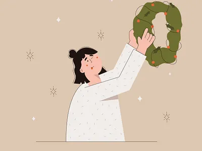 It was Christmas preparations book illustration bright colors children children illustration girl illustration illustration illustration art illustrator minimal vector