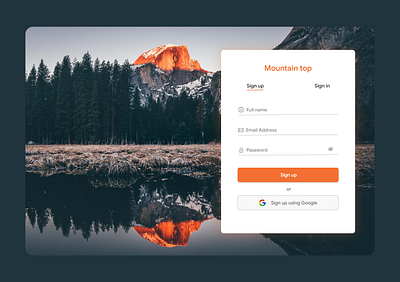 Mountain top - Sign up register signup ui ux web xd design