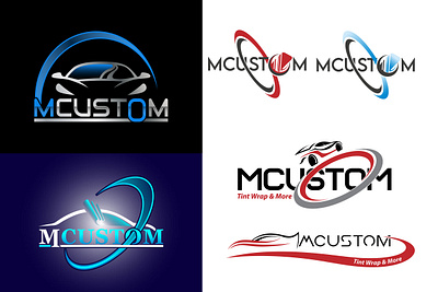 MCUSTOM Tint Wrap branding design flat logo minimal mockup vector