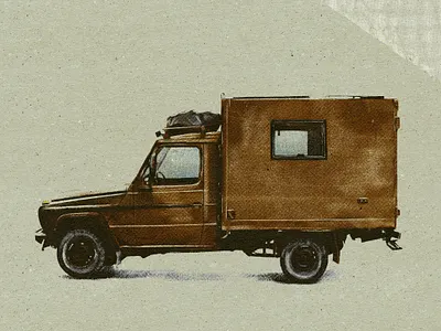 Mercedes-Benz G 250 GD Wolf Custom adobe adobefresco design illustration texture vehicledrawing