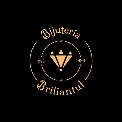 Logo Bijuteria Briliantul - Jewelry Store branding design diamond logo gold logo jewelry logo logo logo design logo design branding typography vector vector art