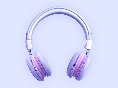 Original headphone dessert food fun headphone macaron montage music original photoshop purple quirky