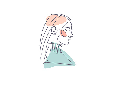 girl s profile character cosmetics face fashion female glamour illustration logo sticker vector