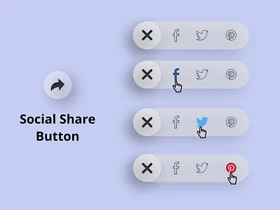 Social Share Button For Website/App #DailyUI app dailyui dailyuichallenge design share share button social social share social share button ui ui challenge ui design uidesign uiux website