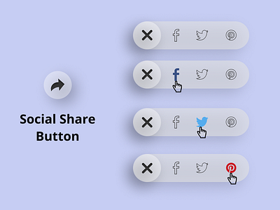 Social Share Button For Website/App #DailyUI app dailyui dailyuichallenge design share share button social social share social share button ui ui challenge ui design uidesign uiux website