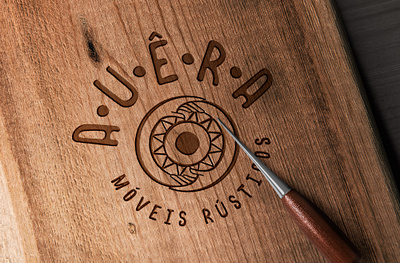 Auêra biodegradable brand branding brasil brazil design furniture illustration indigenous indio logo nature rustic shop symbol wood wooden furniture