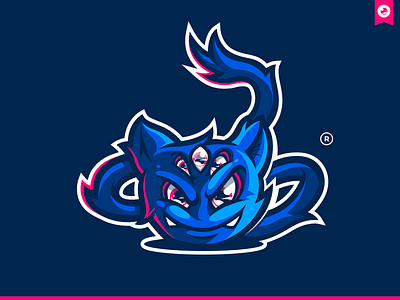 Cat Monster Mascot branding cat didier esport eyes gaming graphiste illustration laureaux logo mascot monster