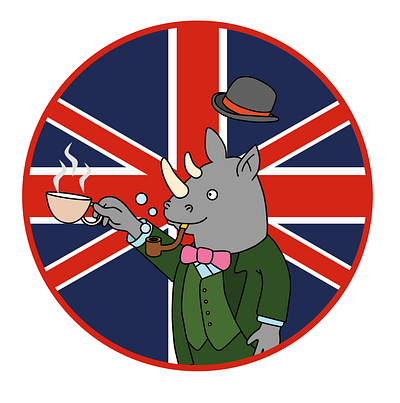Fudge shop branding british colors design fudge illustration illustration art illustration design illustrator logo rhino tea unionflag