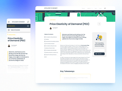 Intelligent Economist - Blogging website blog blog design design economics economist economy illustration interface minimal ui uidesign ux uxdesign uxui website