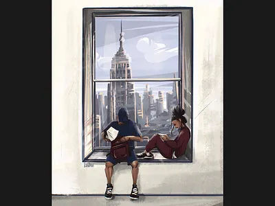 Students character art character design characters cover cover art digital digital art drawing illustration illustrator painting window