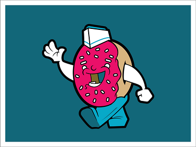 Doug H. Nutt cartoon character donut doughnut food glaze happy illustration junk mascot mascots pasrty shop smile snack sprinkles